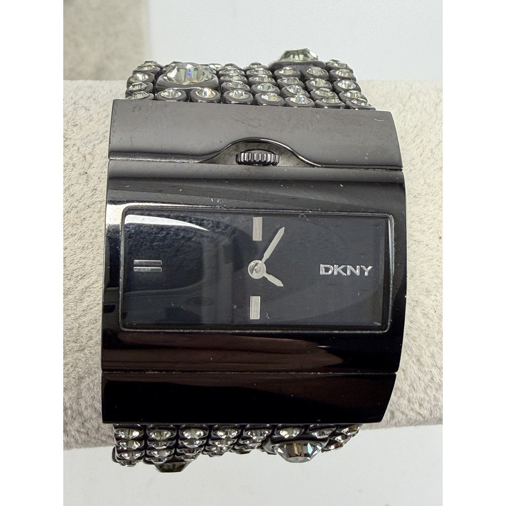 DKNY NY-3927 New Battery Crystals Ladies Watch 33MM 6.5" Black Dial